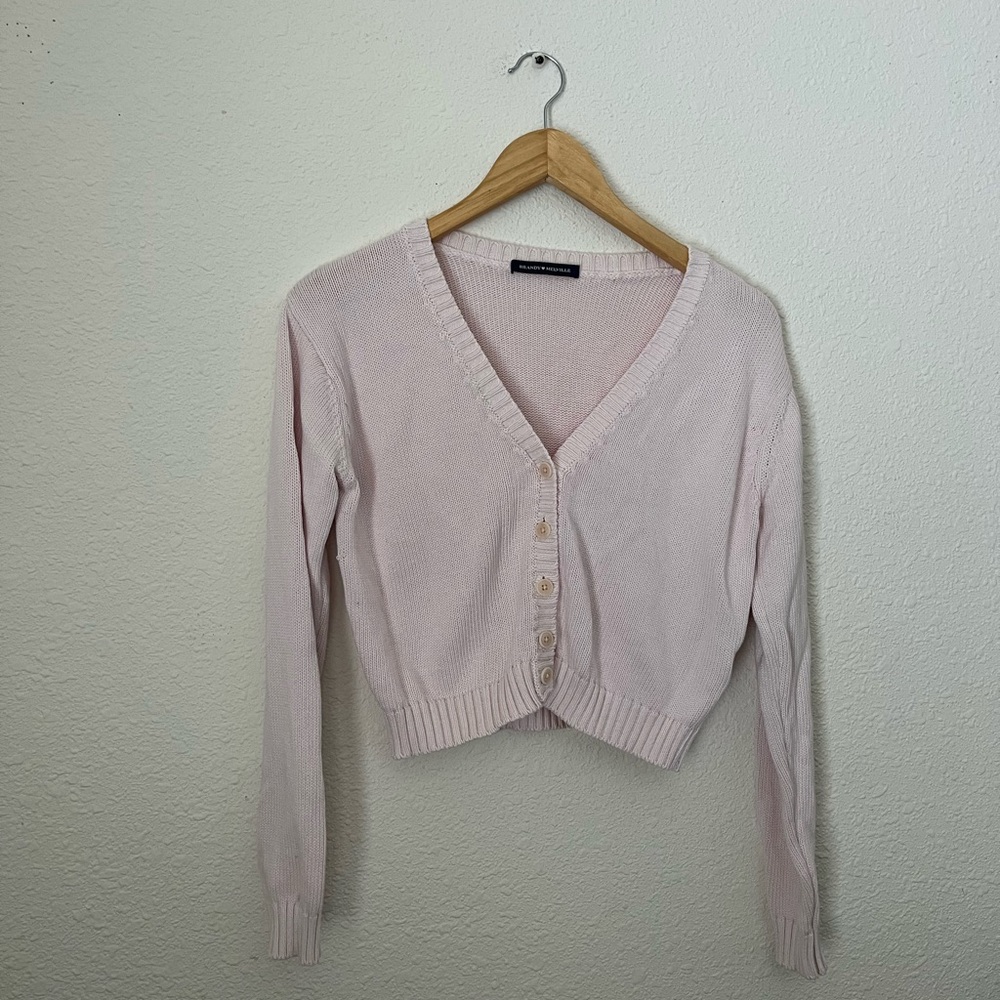 Brandy Melville Light Pink V-Neck Cardigan
